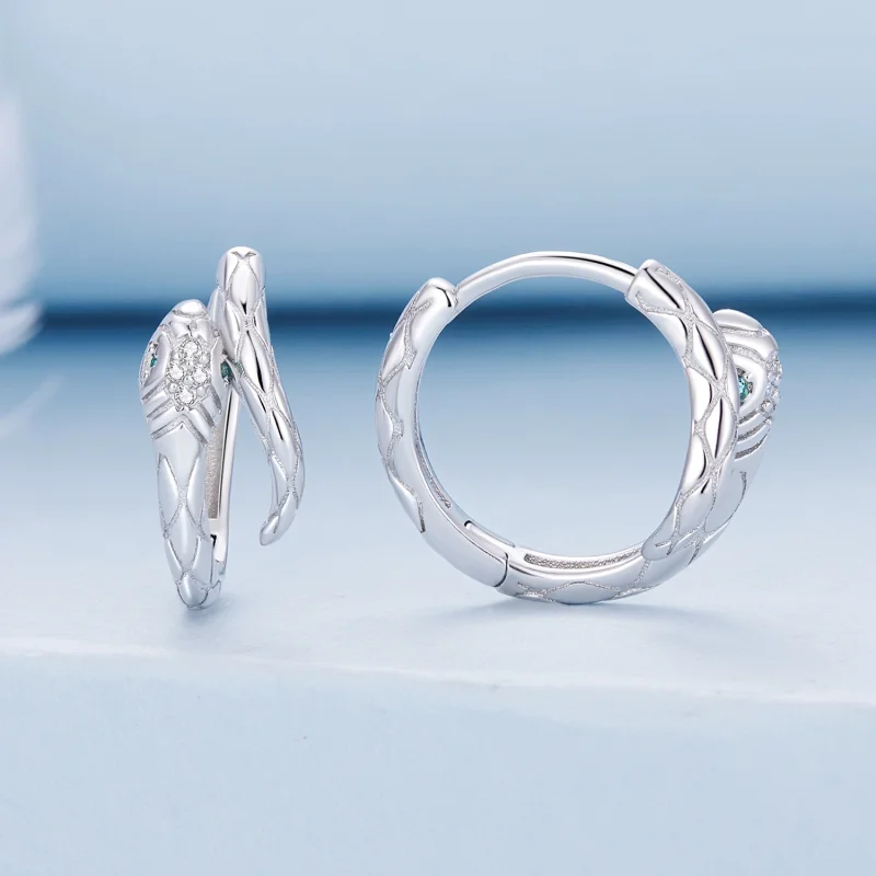 (afbeelding voor) Pandora-stijl Spirit Snake Hoop Oorbellen - BSE818 - Bekijken 2