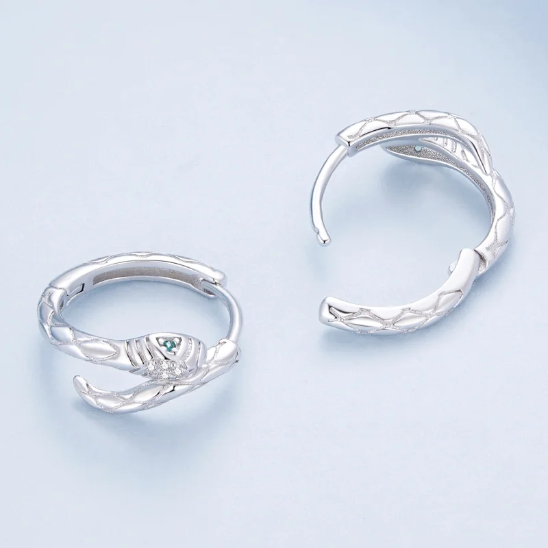 (afbeelding voor) Pandora-stijl Spirit Snake Hoop Oorbellen - BSE818 - Bekijken 4