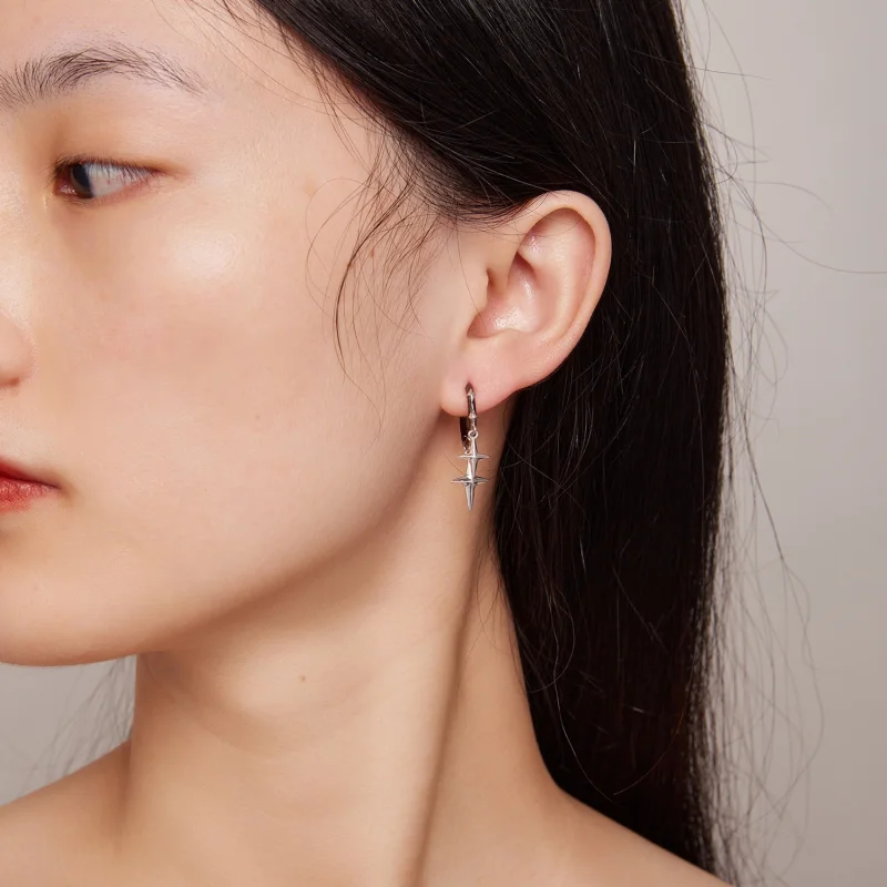 (afbeelding voor) Pandora Stijl Sterren en Maan Glans Hoop Oorbellen - BSE805 - Bekijken 5