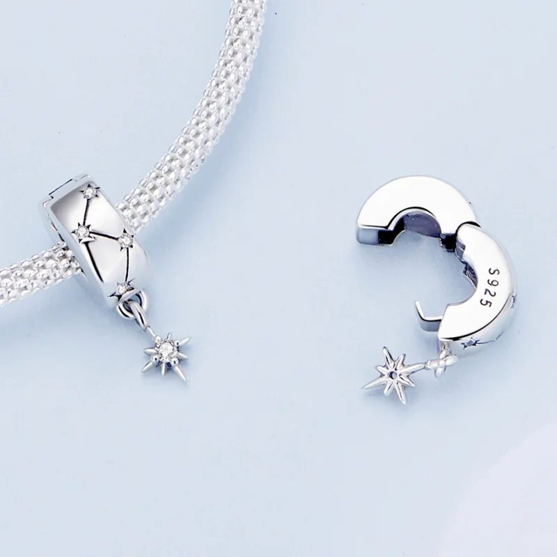 (afbeelding voor) Pandora Stijl Sterrenexplosie Cirkel Clip - BSC808 - Bekijken 5