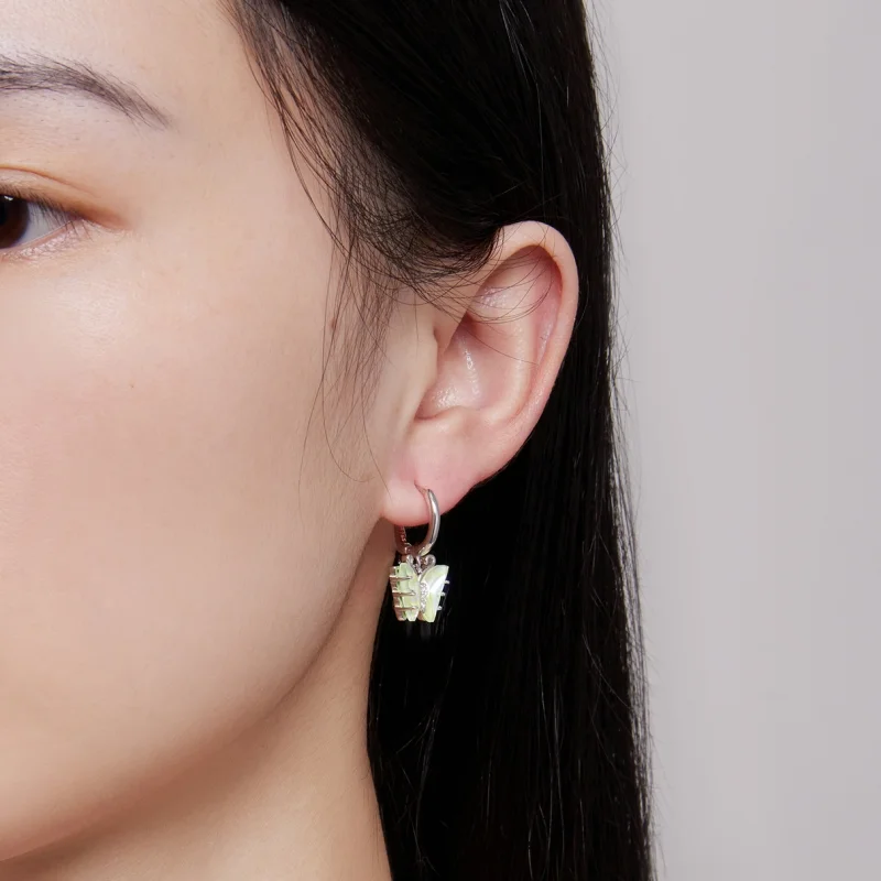 (afbeelding voor) Pandora-stijl Symfonie Vlinder Hoepel Oorbellen - SCE1588-GN - Bekijken 6