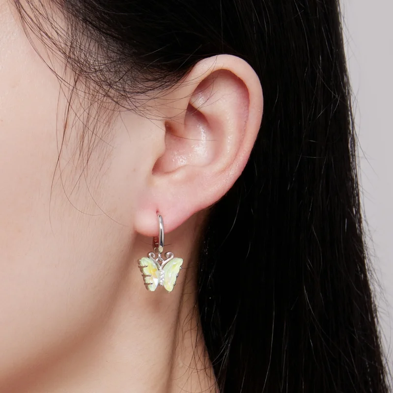 (afbeelding voor) Pandora-stijl Symfonie Vlinder Hoepel Oorbellen - SCE1588-GN - Bekijken 7