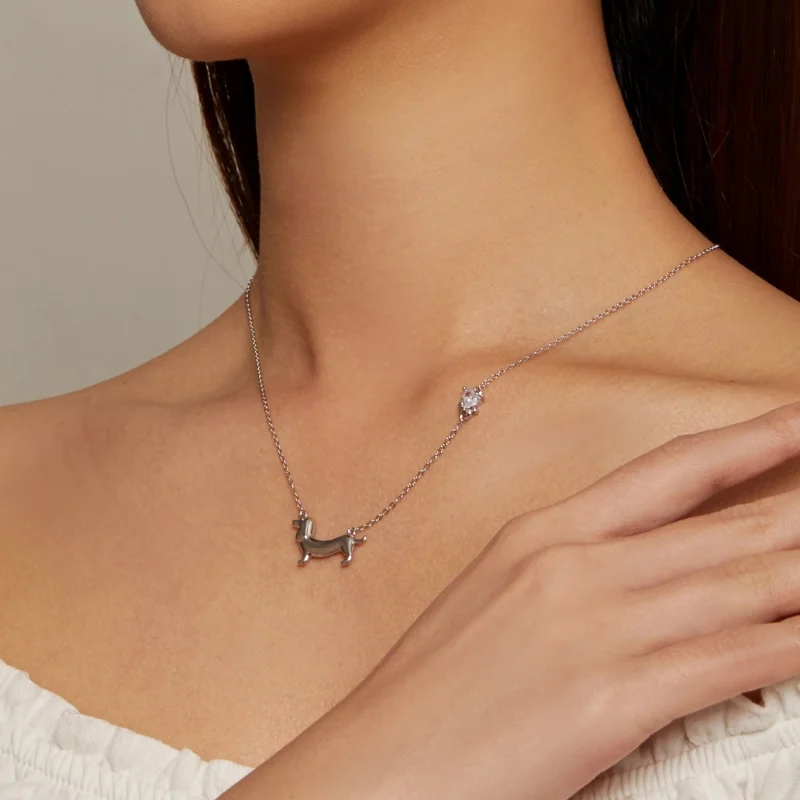 (afbeelding voor) Pandora Stijl Teckel Ketting - SCN501 - Bekijken 5