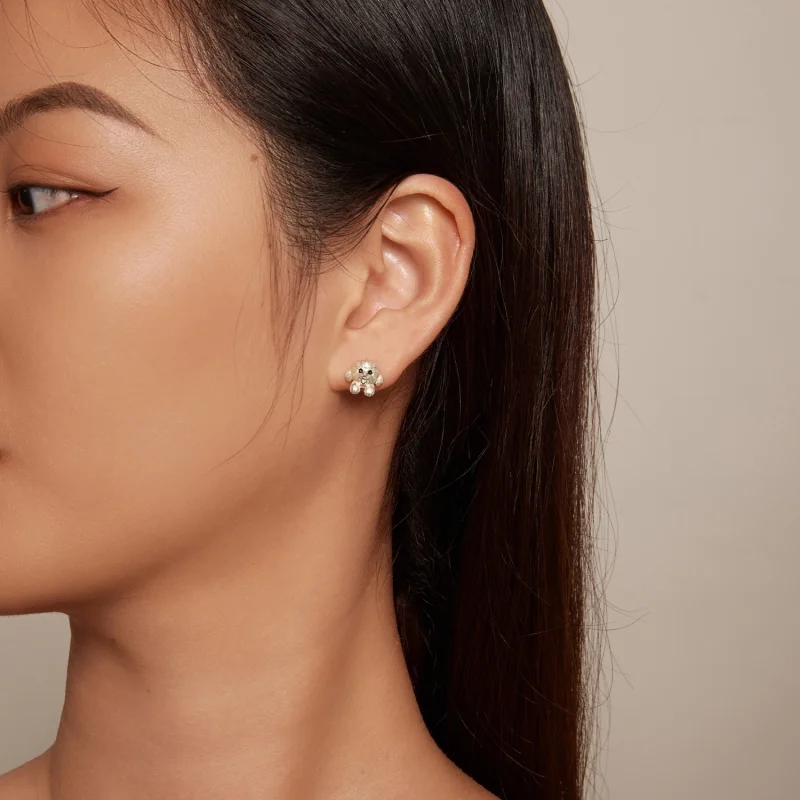 (afbeelding voor) Pandora Stijl Teddy Studs Oorbellen - SCE1631 - Bekijken 5