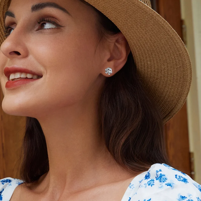 (afbeelding voor) Pandora Stijl Teddy Studs Oorbellen - SCE1631 - Bekijken 8