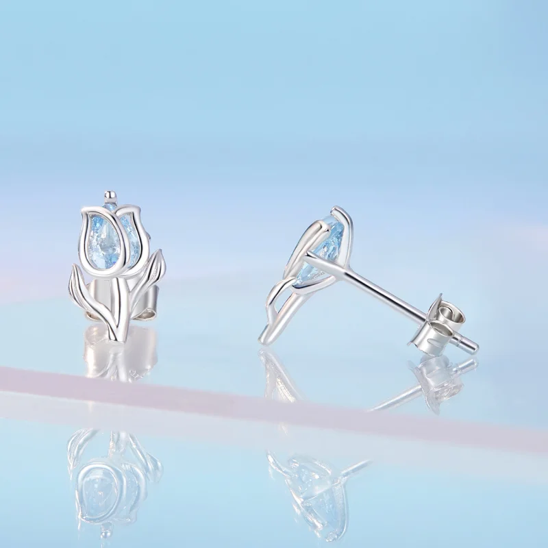 (afbeelding voor) Pandora-stijl Tulp Studs Oorbellen - BSE873 - Bekijken 3