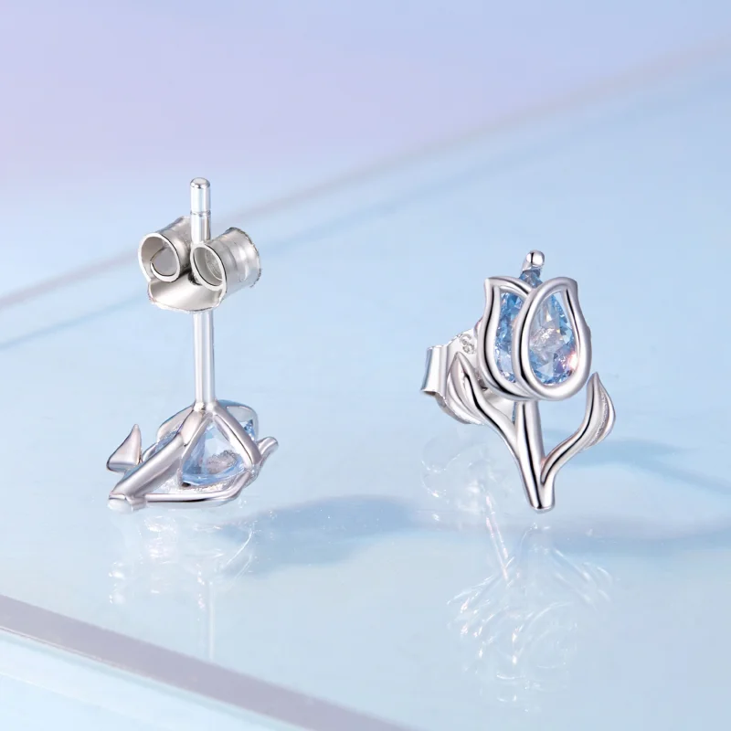 (afbeelding voor) Pandora-stijl Tulp Studs Oorbellen - BSE873 - Bekijken 4