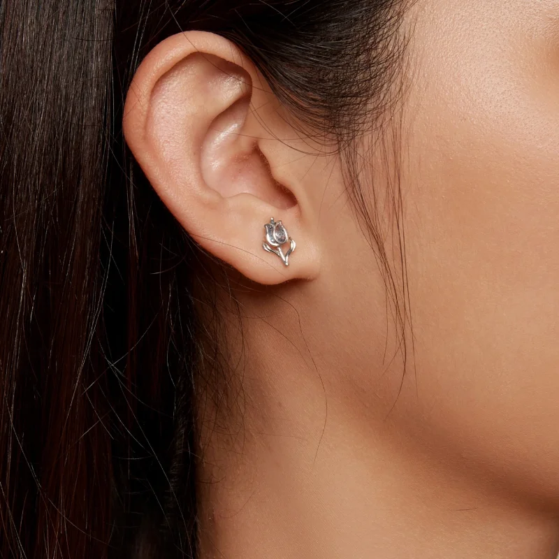 (afbeelding voor) Pandora-stijl Tulp Studs Oorbellen - BSE873 - Bekijken 6