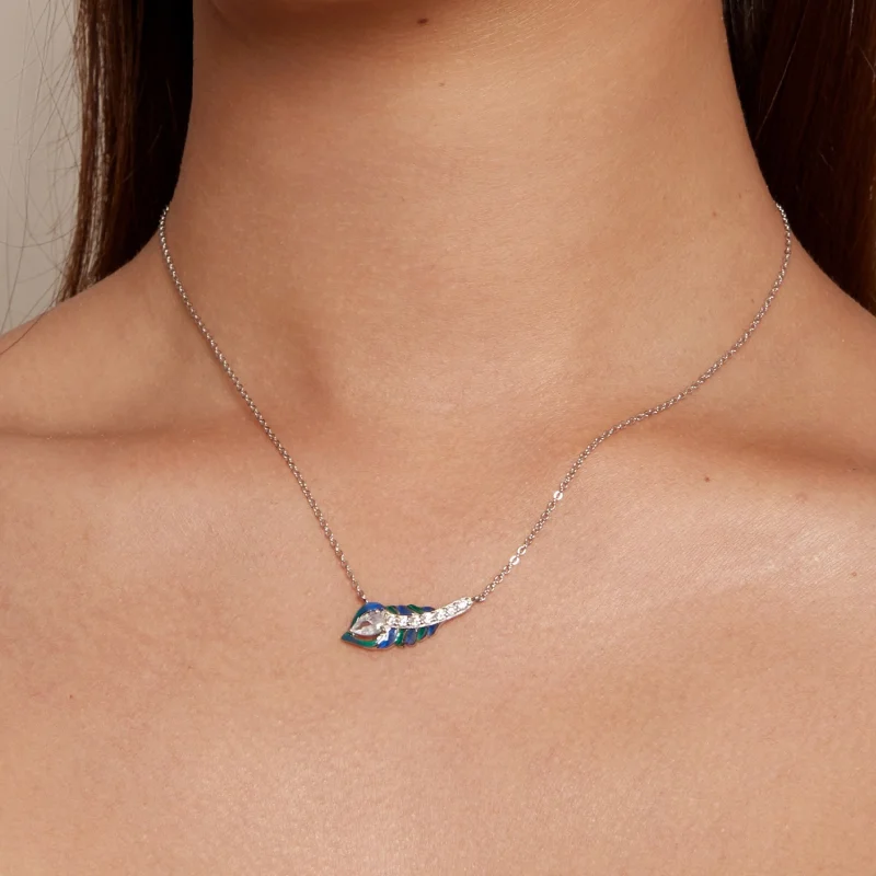(afbeelding voor) Pandora Stijl Veer Ketting - BSN346 - Bekijken 5