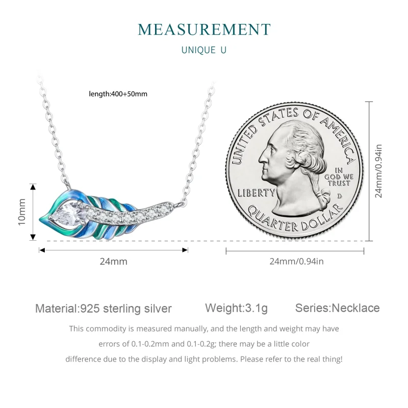 (afbeelding voor) Pandora Stijl Veer Ketting - BSN346 - Bekijken 7