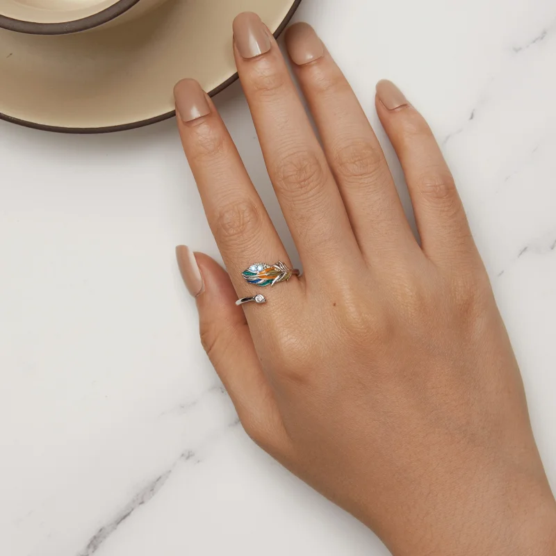 (afbeelding voor) Pandora Stijl Veerring met Veder - BSR469-E - Bekijken 5