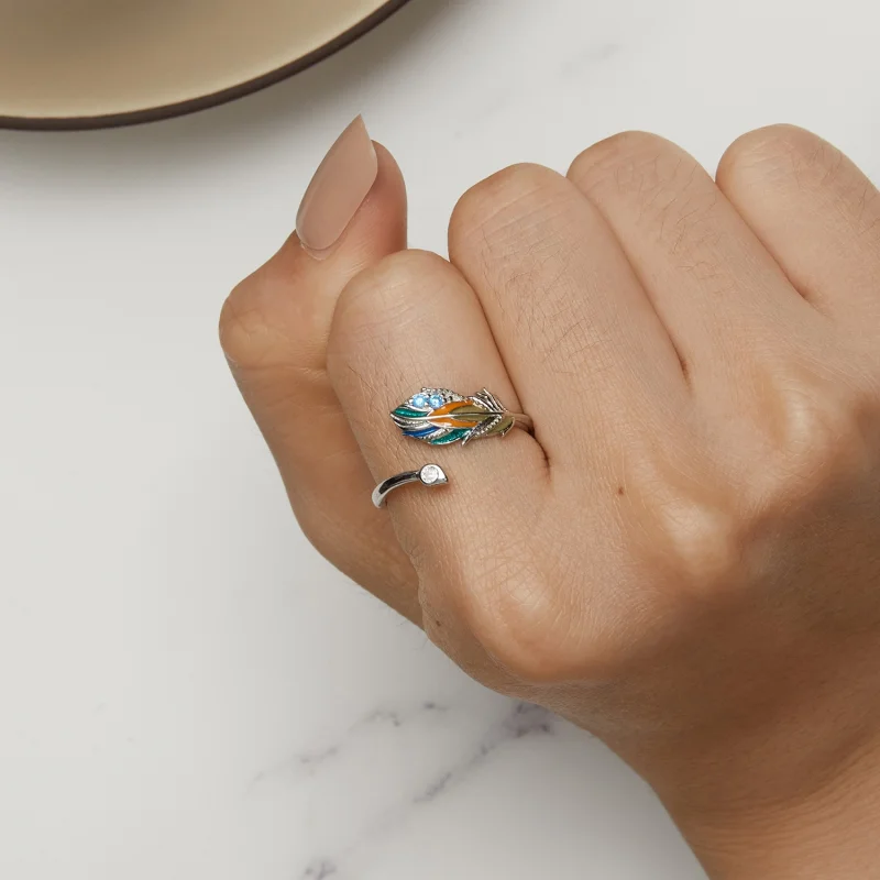 (afbeelding voor) Pandora Stijl Veerring met Veder - BSR469-E - Bekijken 6