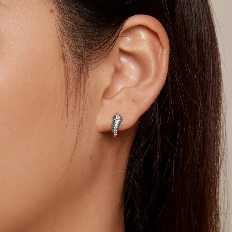 (afbeelding voor) Pandora-stijl verenhoepel oorbellen - BSE882 - Bekijken 7