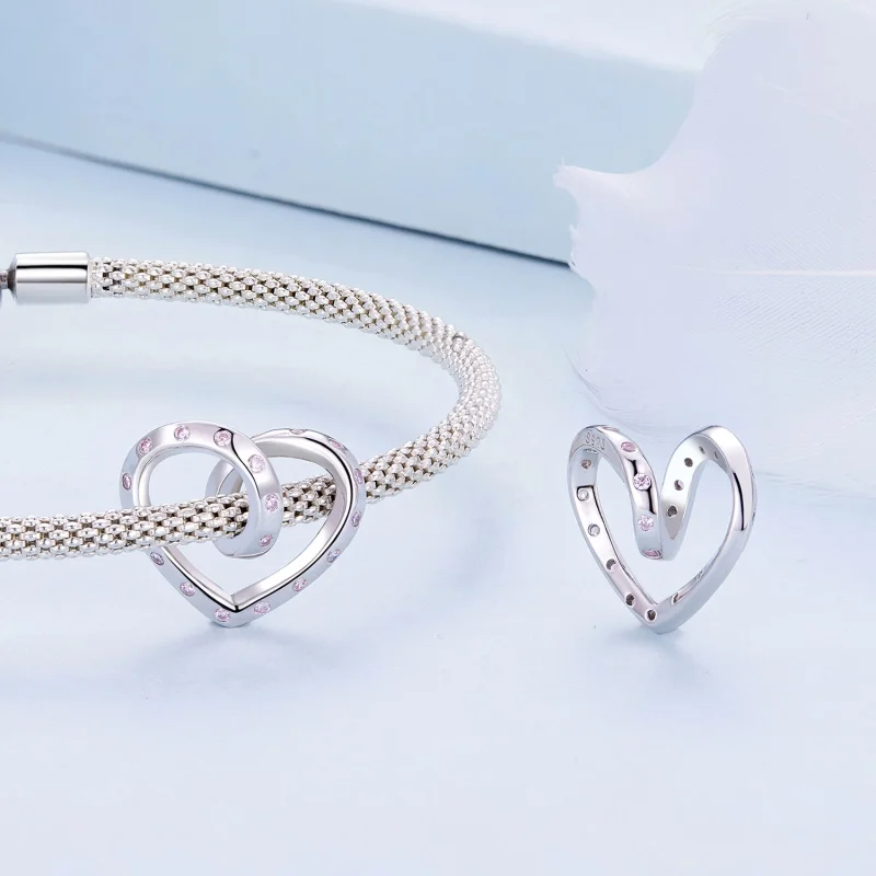 (afbeelding voor) Pandora Stijl Verstrengeld Hart Bedel - BSC928 - Bekijken 4