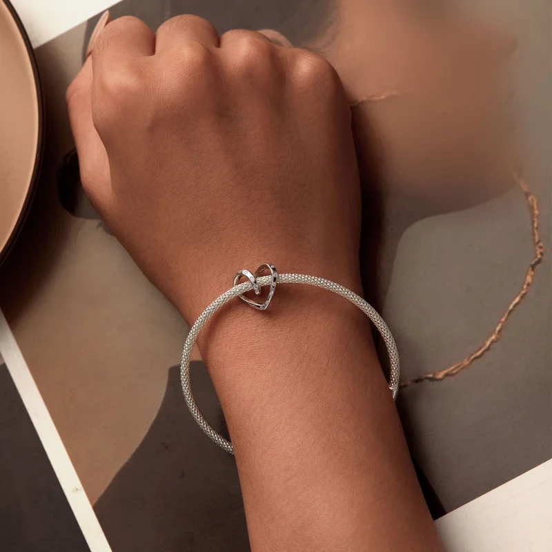 (afbeelding voor) Pandora Stijl Verstrengeld Hart Bedel - BSC928 - Bekijken 6