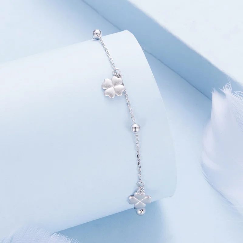 (afbeelding voor) Pandora Stijl Vierbladige Klaver Ketting Armband - BSB139 - Bekijken 3