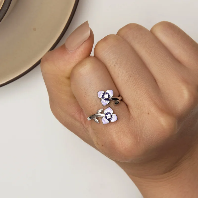 (afbeelding voor) Pandora Stijl Viooltjes Ring - BSR451-E - Bekijken 6