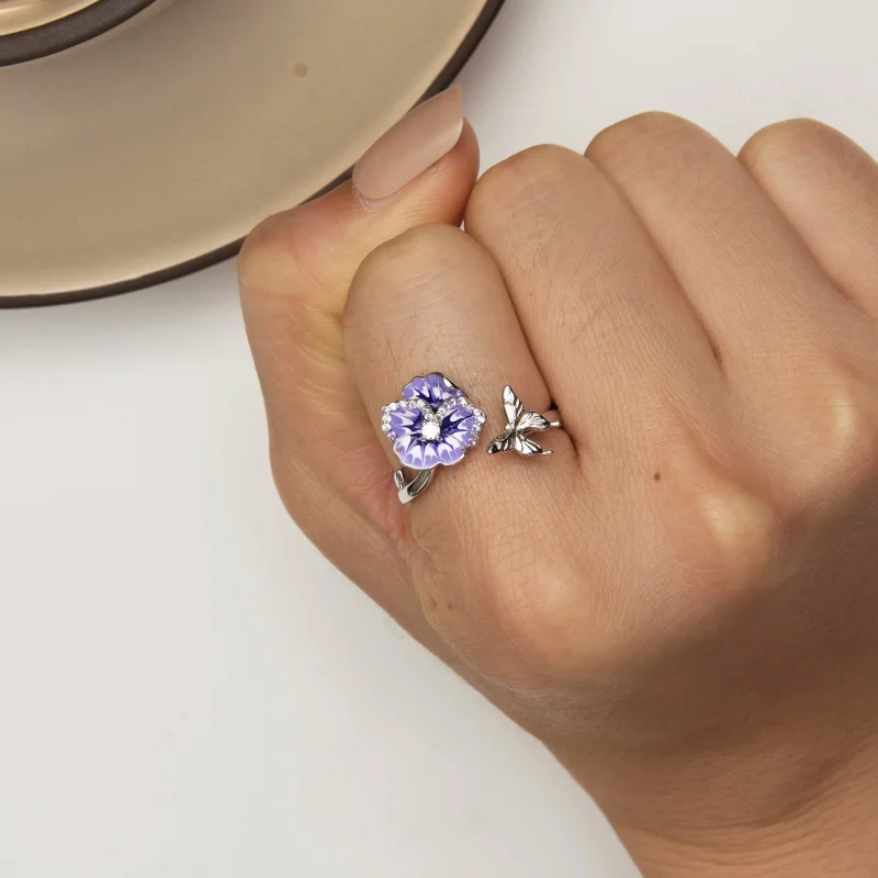 (afbeelding voor) Pandora Stijl Viooltjes Ring - BSR452-E - Bekijken 6