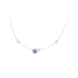 (afbeelding voor) Pandora Stijl Viooltjes Stretch Ketting - BSN336