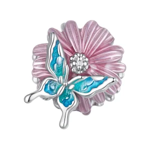 (afbeelding voor) Pandora Stijl Vlinder Chrysanthemum Bedel - BSC788