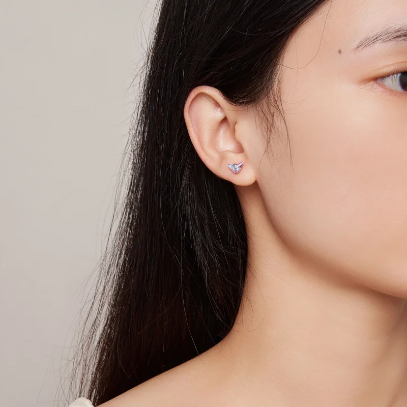 (afbeelding voor) Pandora-stijl vlinder draadstuds oorbellen - BSE797 - Bekijken 5