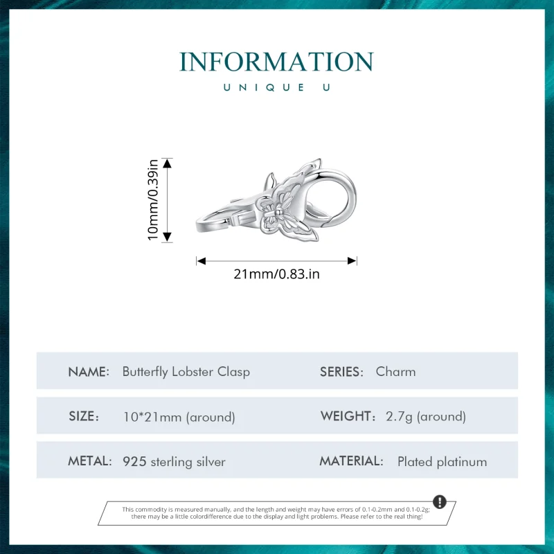 (afbeelding voor) Pandora Stijl Vlinder dubbele Kreeftsluiting - BSP022 - Bekijken 4