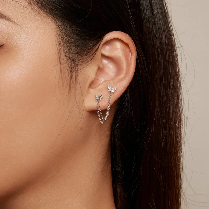 (afbeelding voor) Pandora Stijl Vlinder Oorstekers - BSE876 - Bekijken 7