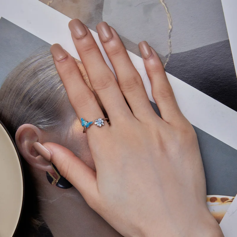 (afbeelding voor) Pandora Stijl Vlinder Open Ring - SCR911 - Bekijken 5