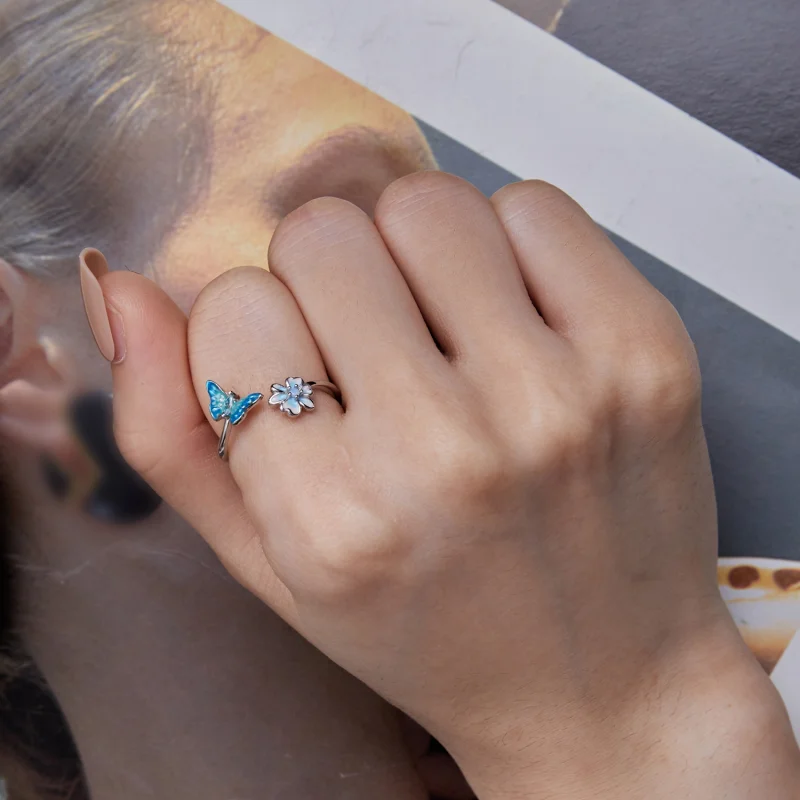 (afbeelding voor) Pandora Stijl Vlinder Open Ring - SCR911 - Bekijken 6