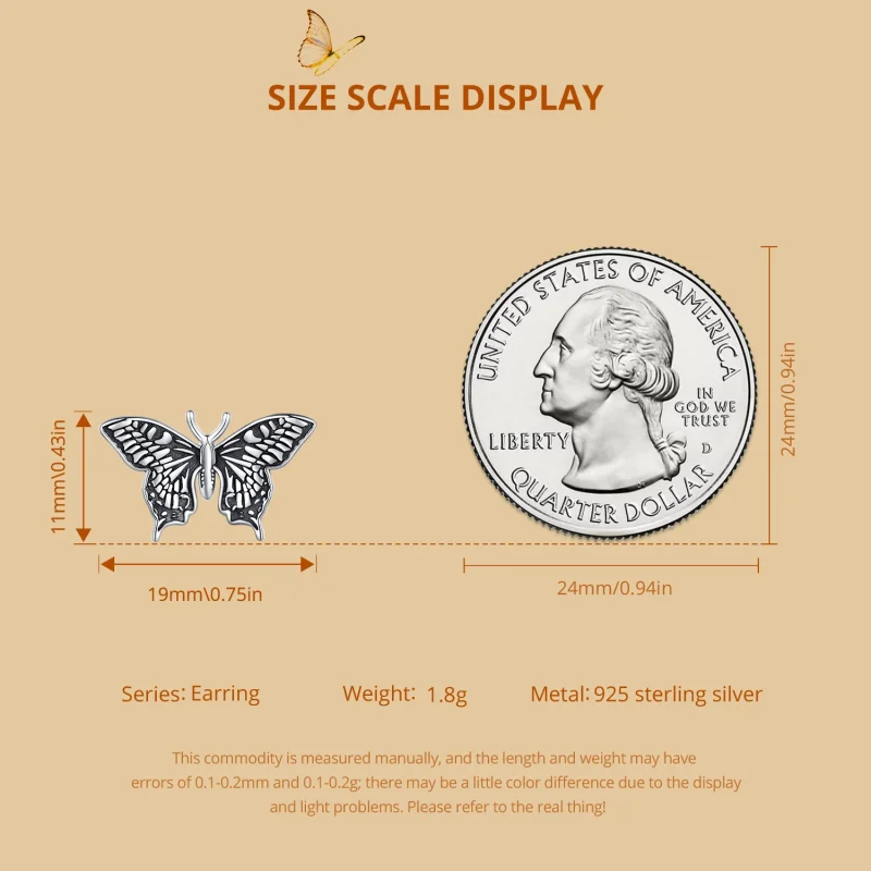 (afbeelding voor) Pandora-stijl Vlinder Studs Oorbellen - SCE1637 - Bekijken 7