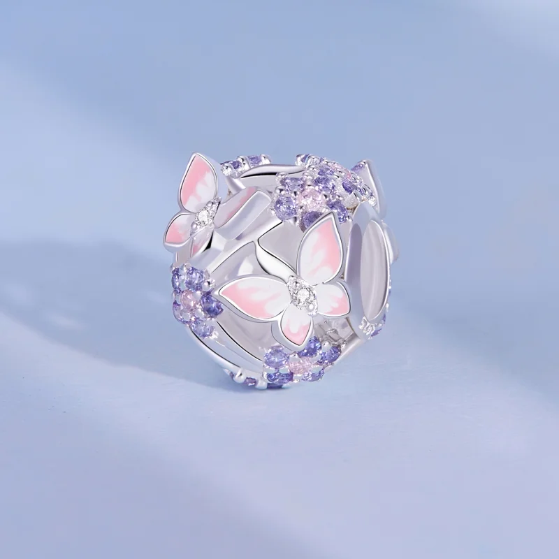 (afbeelding voor) Pandora-stijl Vlinder Zirkoon Bedel - SCC2463 - Bekijken 2