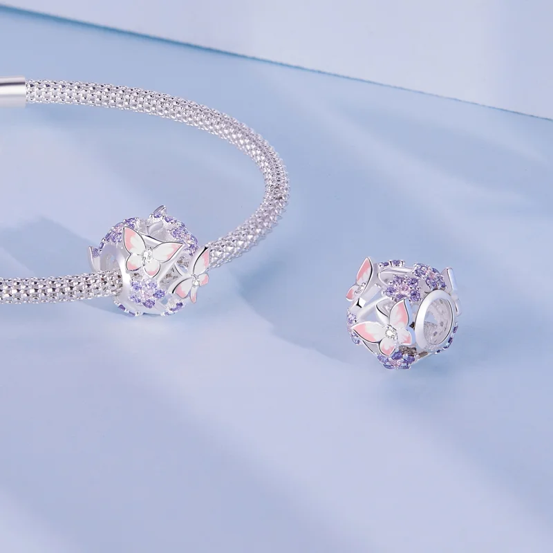 (afbeelding voor) Pandora-stijl Vlinder Zirkoon Bedel - SCC2463 - Bekijken 4