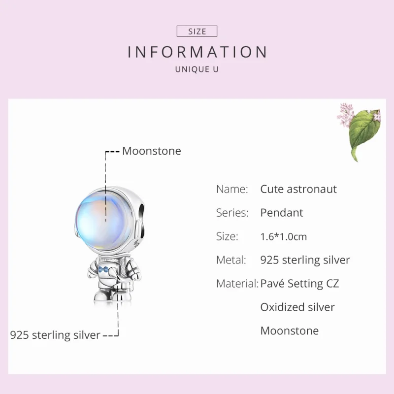 (afbeelding voor) Pandora-stijl warmtegevoelige astronaut bedel - BSC578 - Bekijken 3