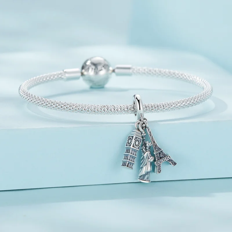 (afbeelding voor) Pandora Stijl Wereldreis Hangertje - SCC2483 - Bekijken 3