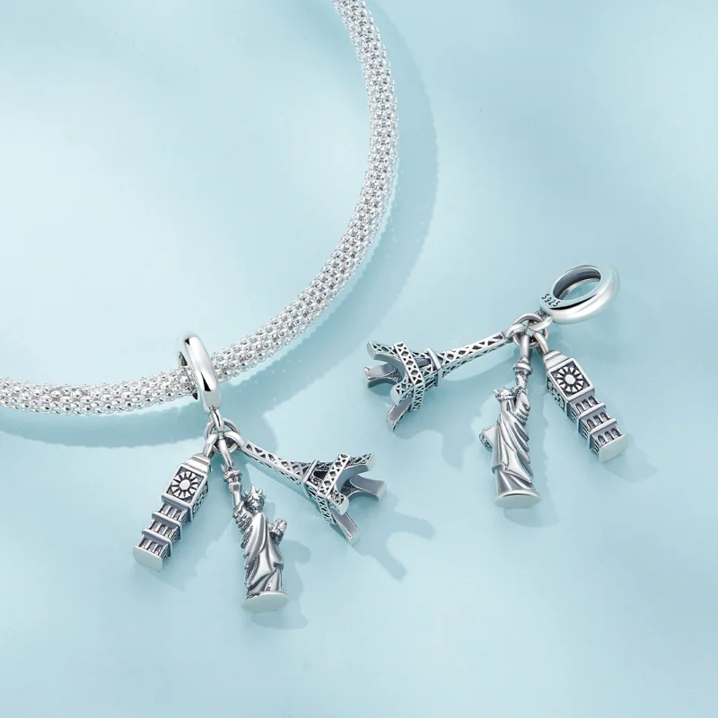 (afbeelding voor) Pandora Stijl Wereldreis Hangertje - SCC2483 - Bekijken 4