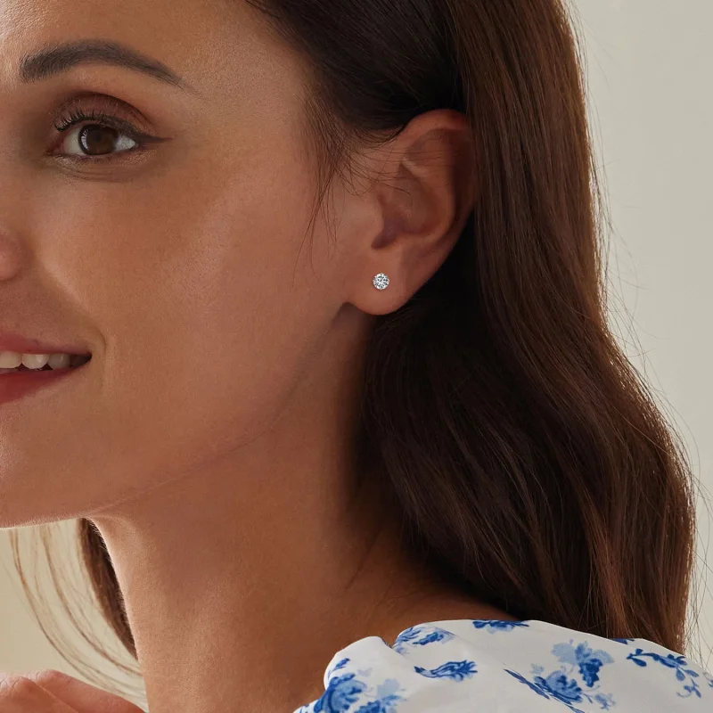 (afbeelding voor) Pandora-stijl Wit Zirkonium Stud Oorbellen - SCE1646-S - Bekijken 5