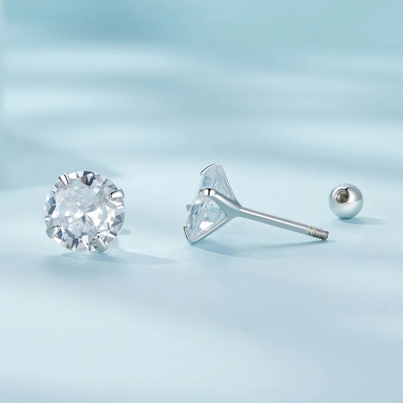 (afbeelding voor) Pandora-stijl Witte Zirkonium Studs Oorbellen - SCE1646-L - Bekijken 4