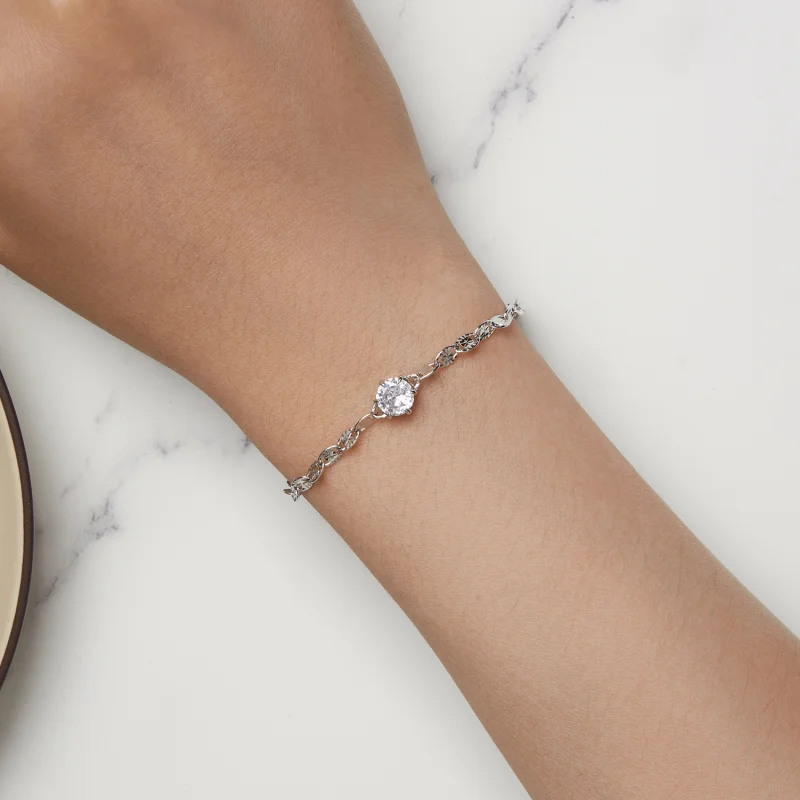 (afbeelding voor) Pandora Stijl Zirkoon Fijne Sprankelende Kettingarmband - BSB142 - Bekijken 5