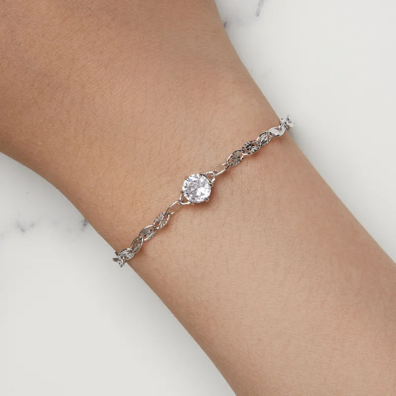 (afbeelding voor) Pandora Stijl Zirkoon Fijne Sprankelende Kettingarmband - BSB142 - Bekijken 7