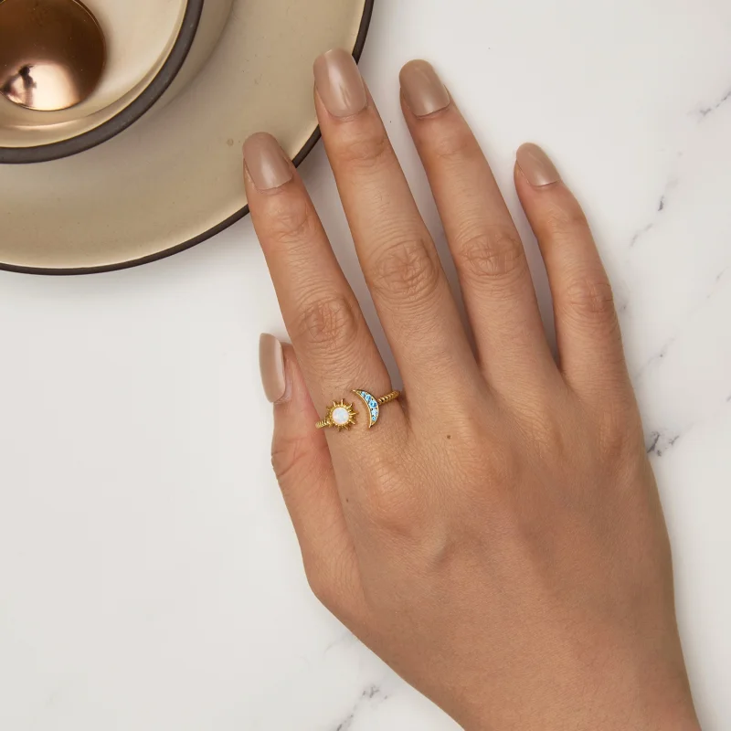 (afbeelding voor) Pandora Stijl Zon, Maan en Sterren Open Ring - SCR796-B - Bekijken 5