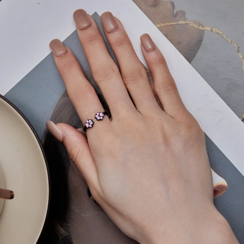 (afbeelding voor) Pandora stijl Zwarte Kat Klauw Open Ring - SCR913 - Bekijken 5