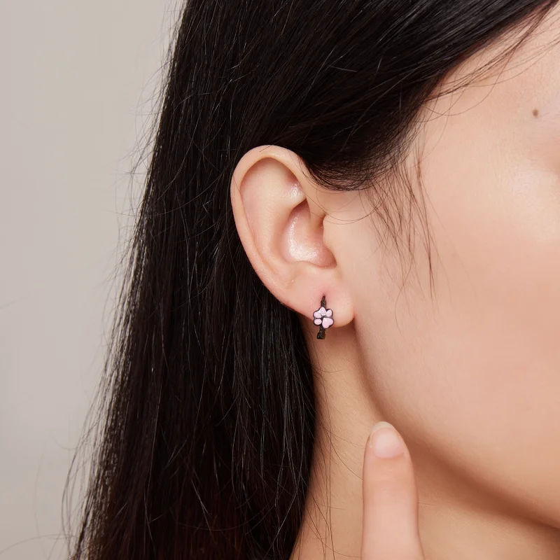 (afbeelding voor) Pandora-stijl Zwarte Kattenklauw Oorringen - SCE1576 - Bekijken 5