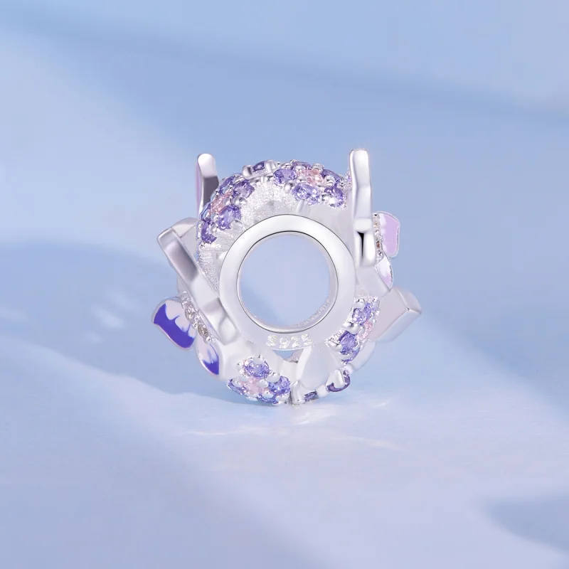 (afbeelding voor) Pandora-stijlbedel in de vorm van een hart met vlinder - SCC2464 - Bekijken 3