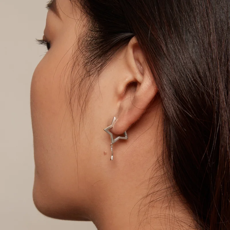 (afbeelding voor) Pandora Style Sterren Hoepeloorbellen - SCE1621 - Bekijken 6