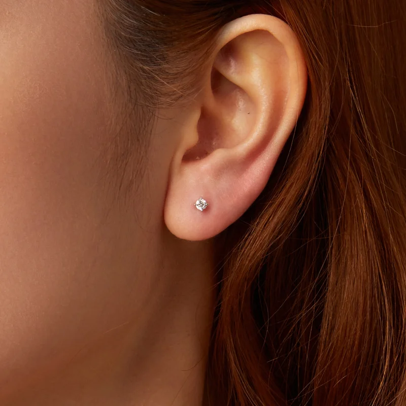 (afbeelding voor) Pandora Stijl 0.1Ct Moissanite Studs Oorbellen (Twee Certificaten) - MSE038 - Bekijken 8