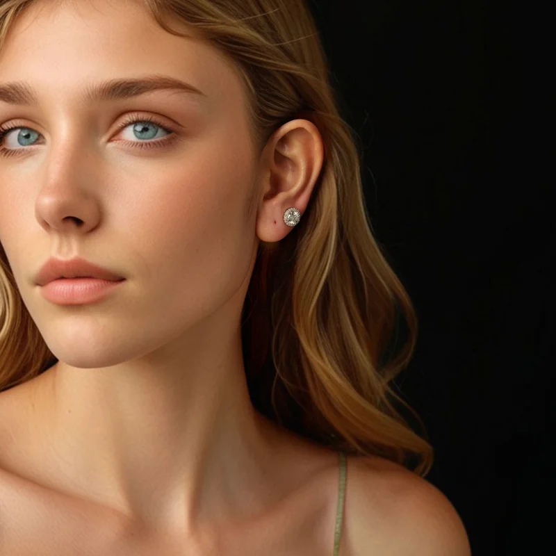 (afbeelding voor) Pandora stijl 1-karaats Moissanite Studs Oorbellen (Twee Certificaten) - MSE039 - Bekijken 3
