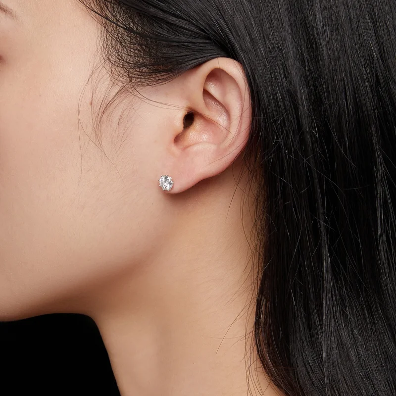 (afbeelding voor) Pandora Stijl 0.5 Karaat Moissanite Hoop Oorbellen - MSE019-S - Bekijken 5