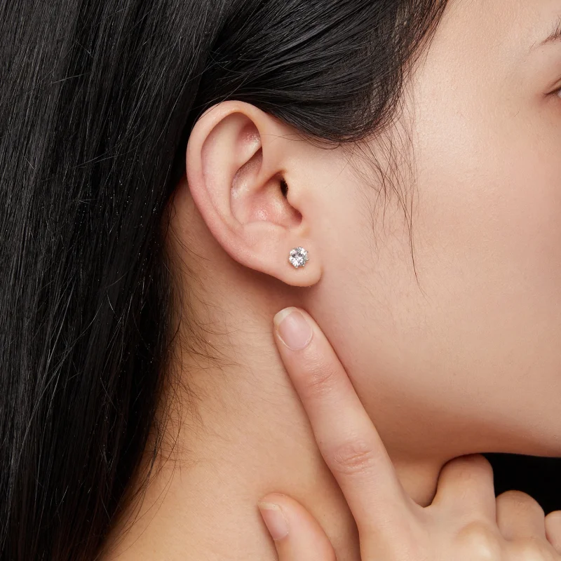 (afbeelding voor) Pandora Stijl 0.5 Karaat Moissanite Hoop Oorbellen - MSE019-S - Bekijken 6