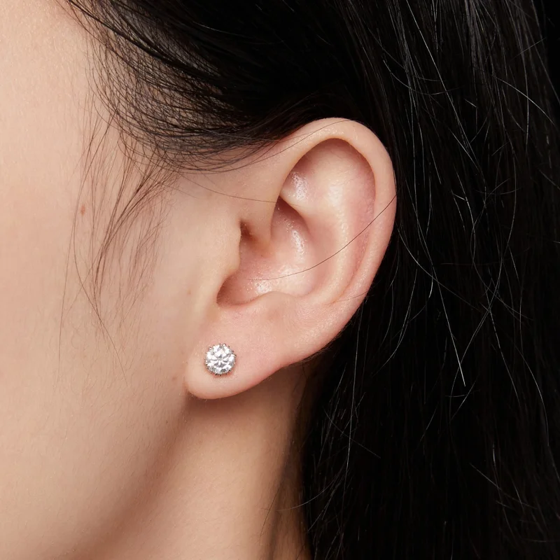 (afbeelding voor) Pandora-stijl 0,5 karaat Moissanite oorknopjes - MSE020-S - Bekijken 4