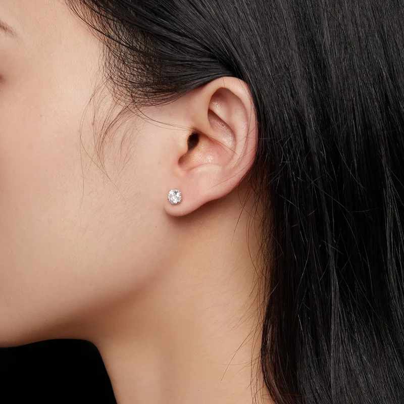 (afbeelding voor) Pandora-stijl 0,5 karaat Moissanite oorknopjes - MSE020-S - Bekijken 5